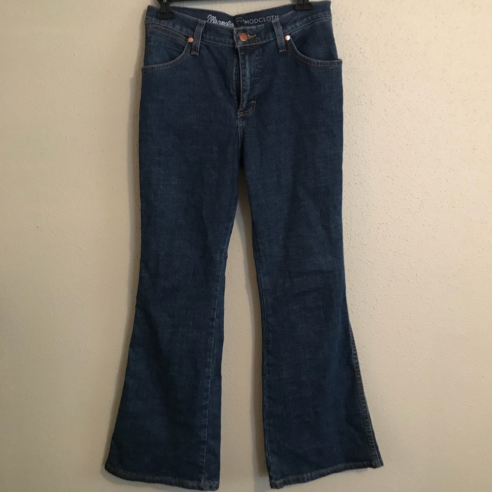 ModCloth x Wrangler Bellbottom Flared Indigo Jeans